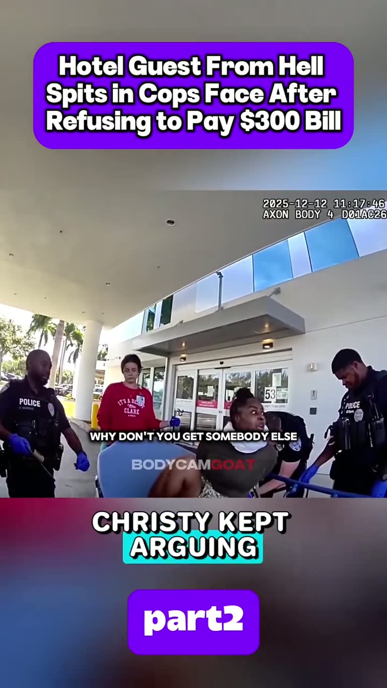 Hotel Guest Refuses to Pay $300, Then Spits at Officer: Bodycam