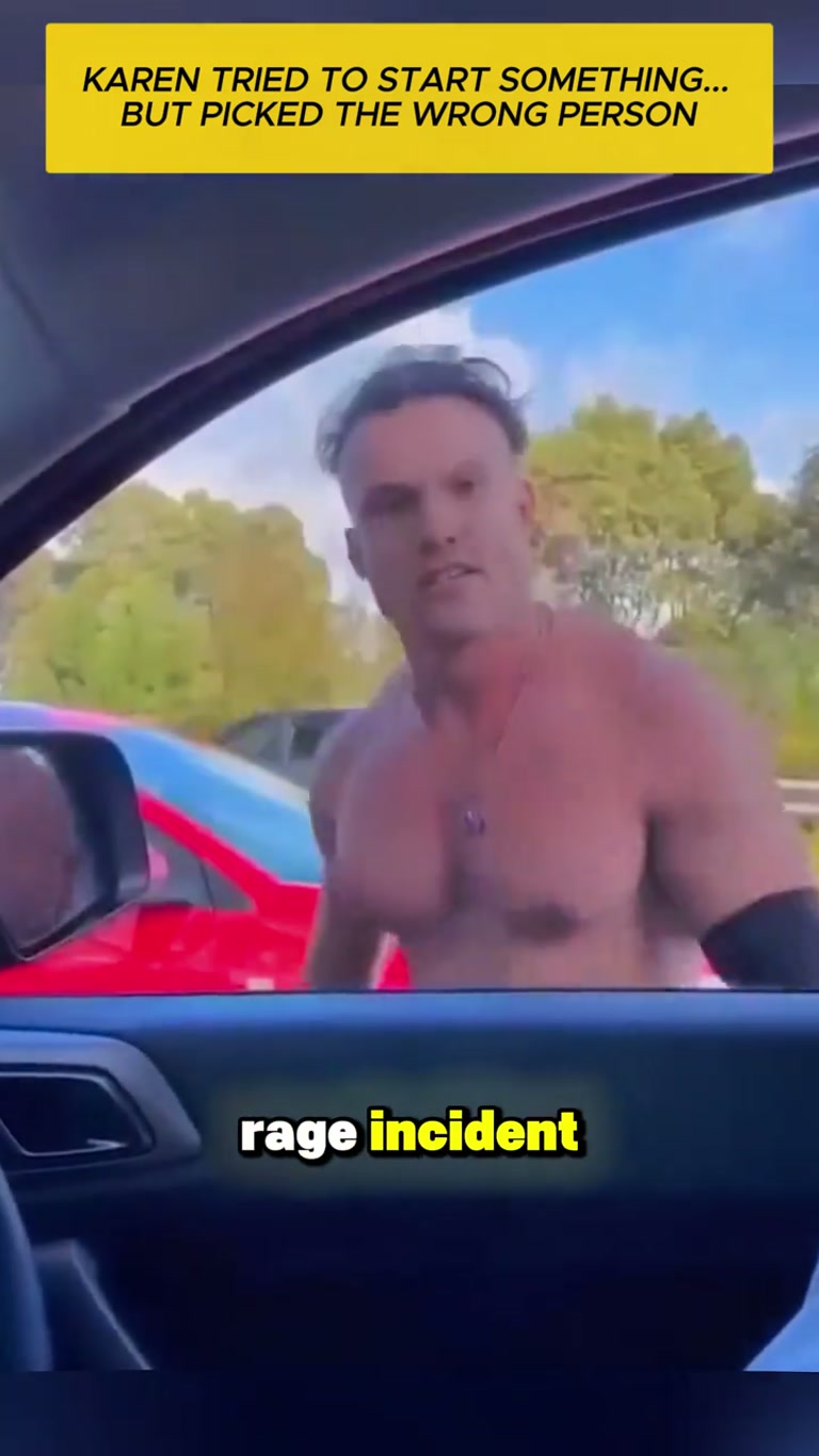 Boomerang Road Rage: Shirtless Man Smashes a Car on Camera
