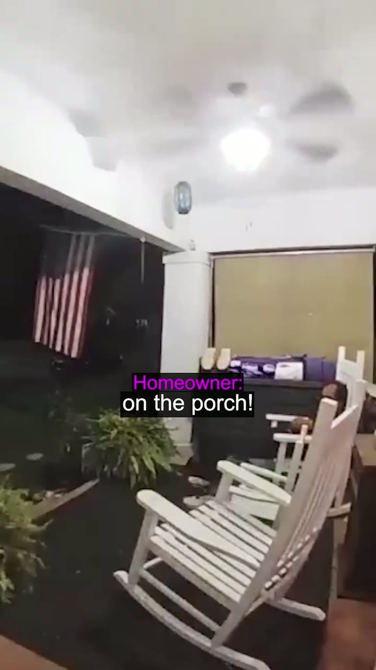 Porch Camera Captures Woman Missing a Stranger Feet Away