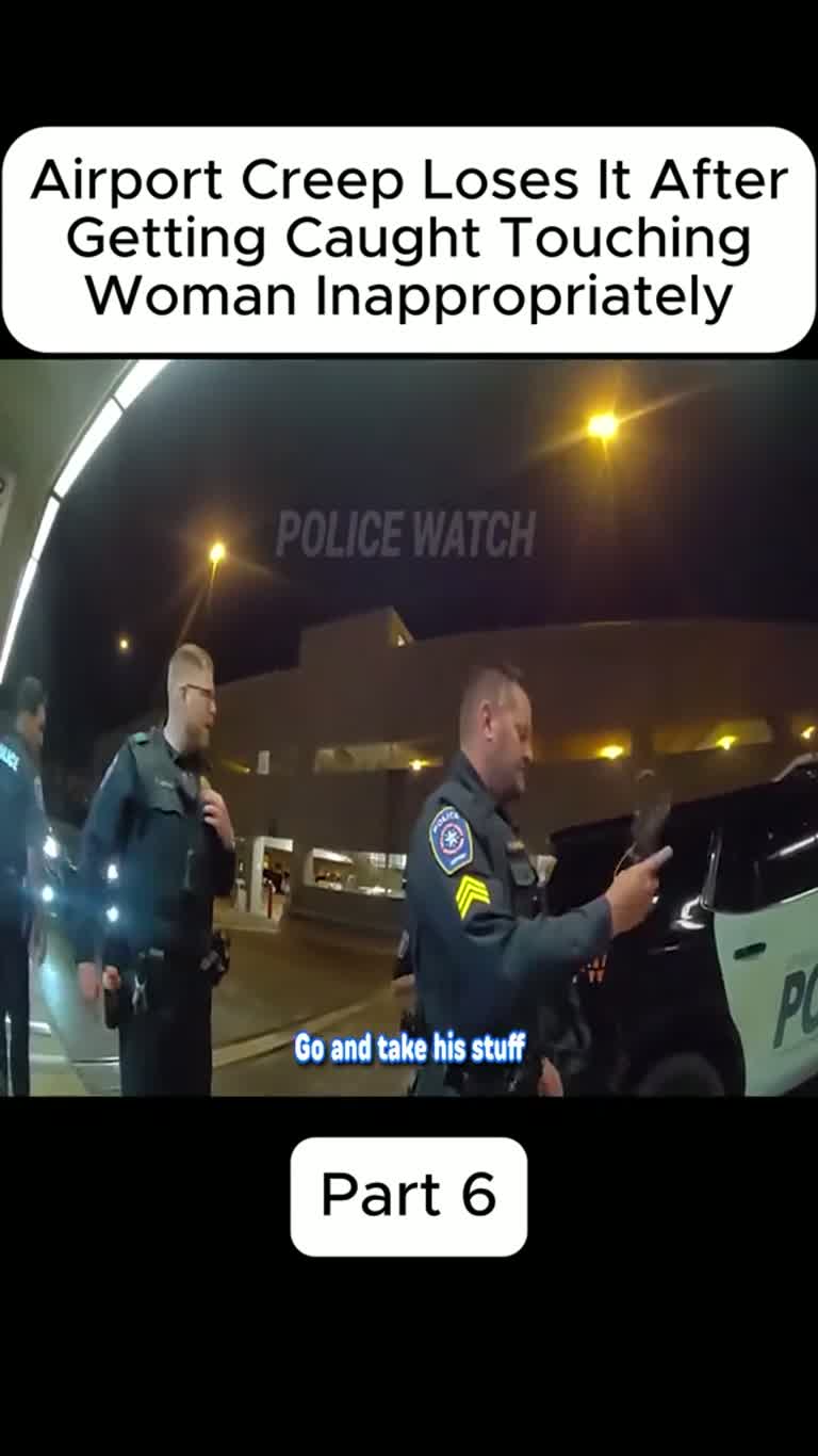 Police Cam Captures Man's Outburst After Airport Incident