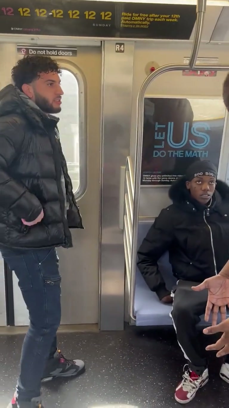 Shirtless Man and Passenger Square Off on NYC Subway Train