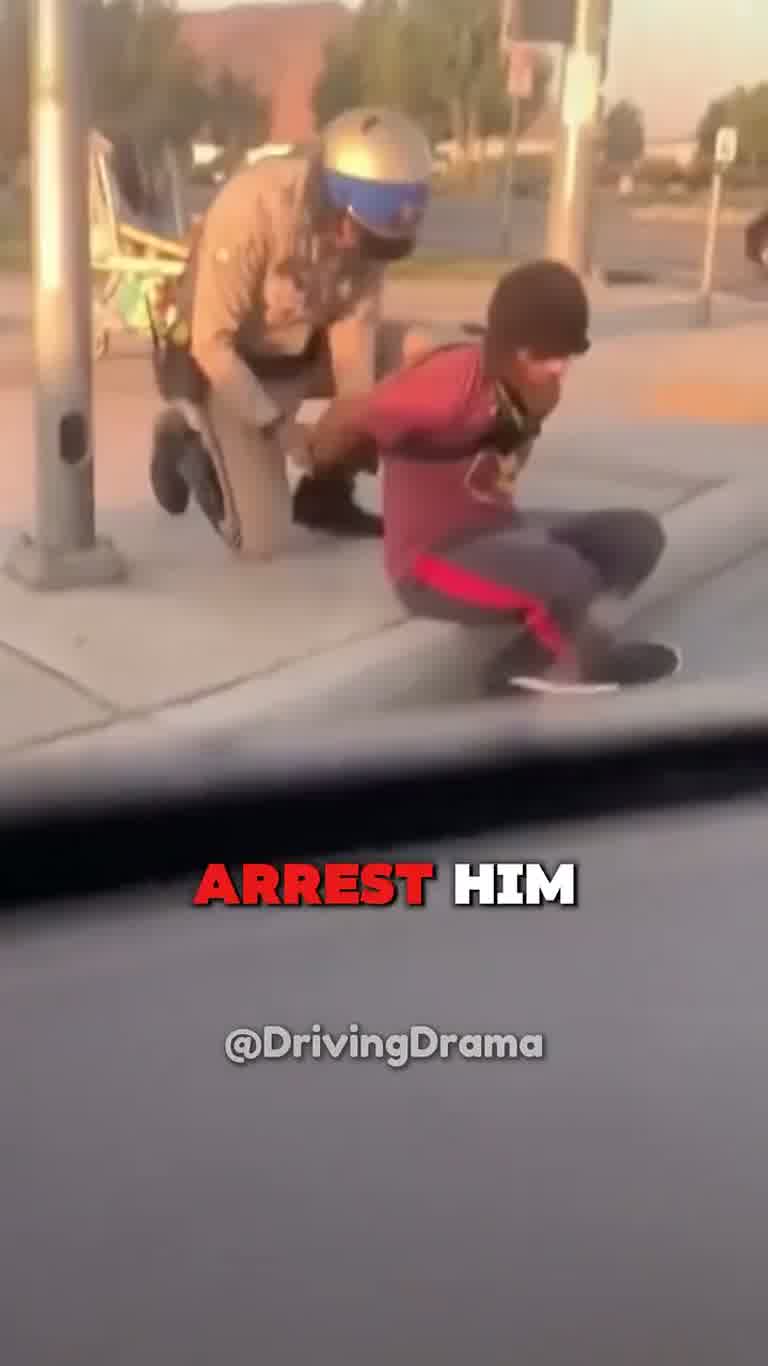 Man Kicks Car at Intersection, Then an Officer Steps In