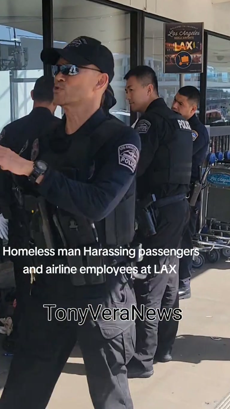 LAX Officers Surround Man as Crisis Team Steps In at Terminal