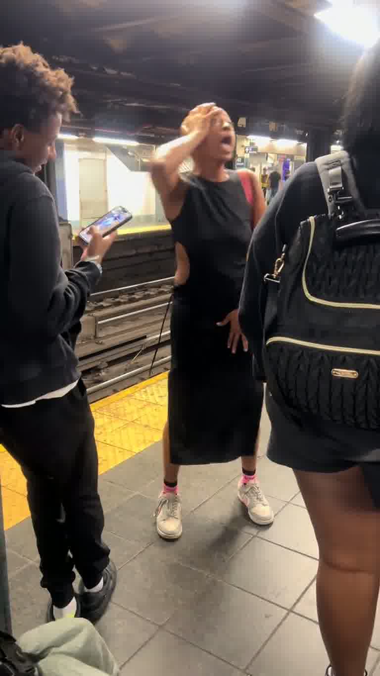 New York City Subway Platform Scene Draws Viral Attention