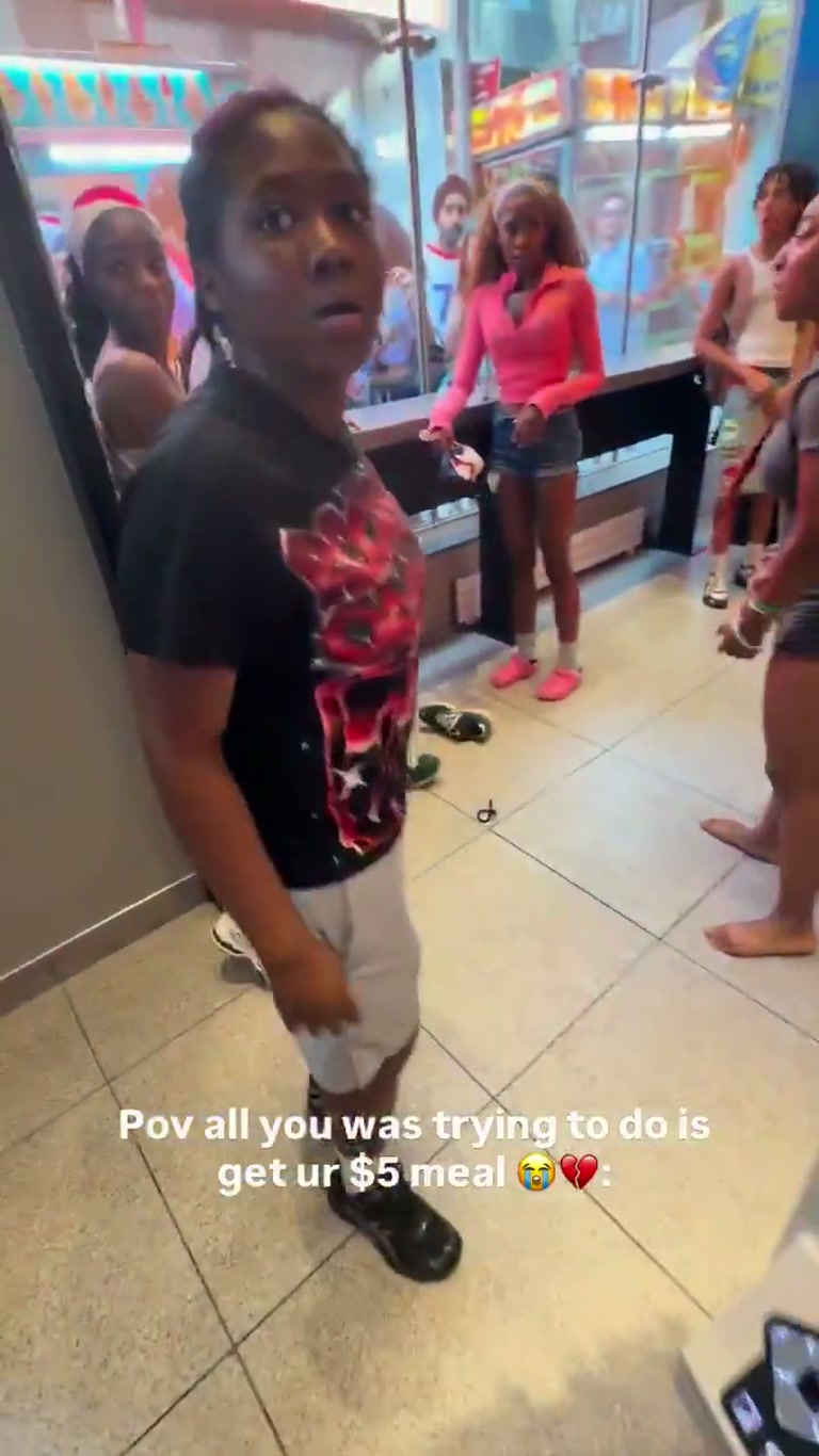 Chaos Inside a Fast-Food Lobby as a $5 Meal Run Turns Into a Fight