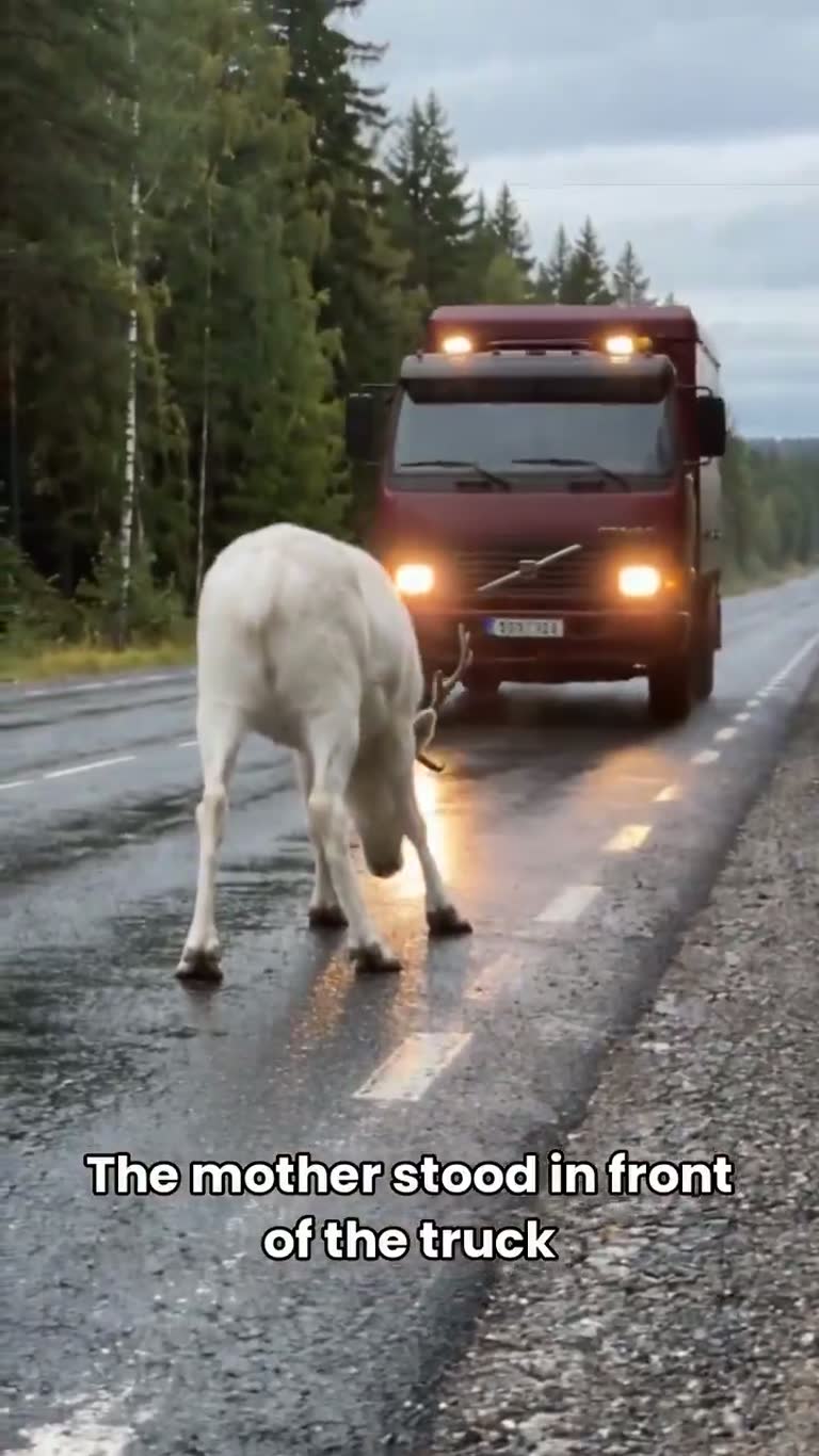 A White Reindeer Blocked Her Car, Then Led Her to a Calf