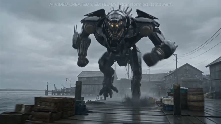 A Fishing Harbor Goes Quiet When Two Giants Rise From the Fog