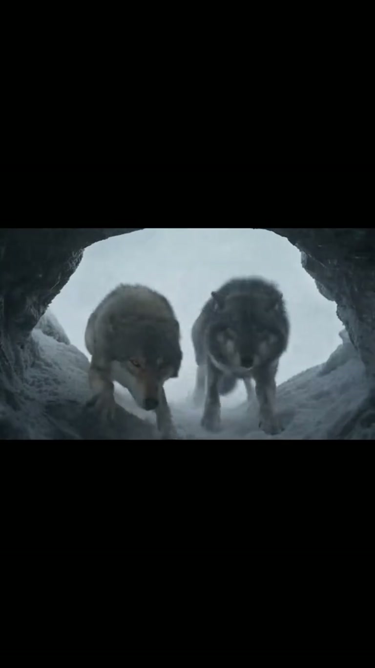 She Gives Birth in a Cave, Then Two Wolves Arrive at the Mouth