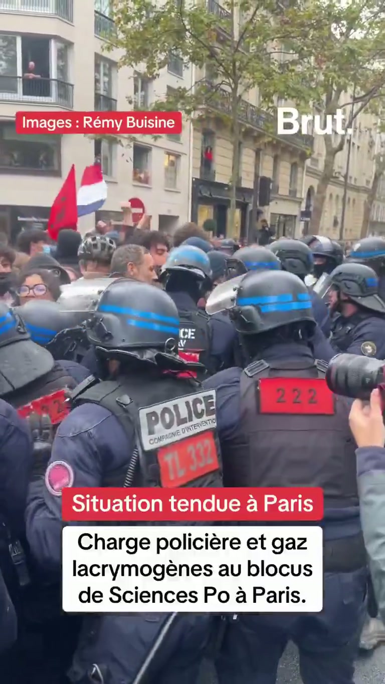 Tense Scenes in Paris as Police Charge Sciences Po Blockade
