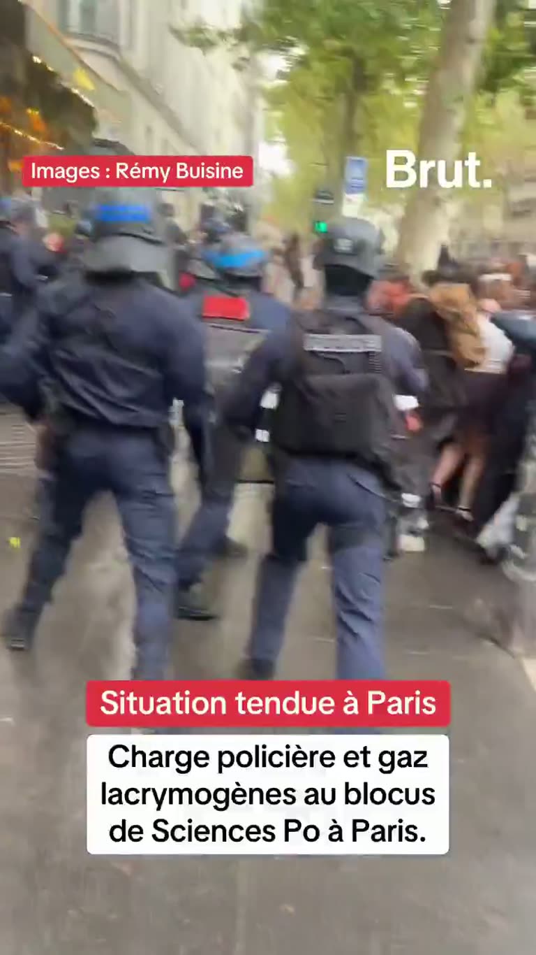 Tense Scenes in Paris as Police Charge Sciences Po Blockade