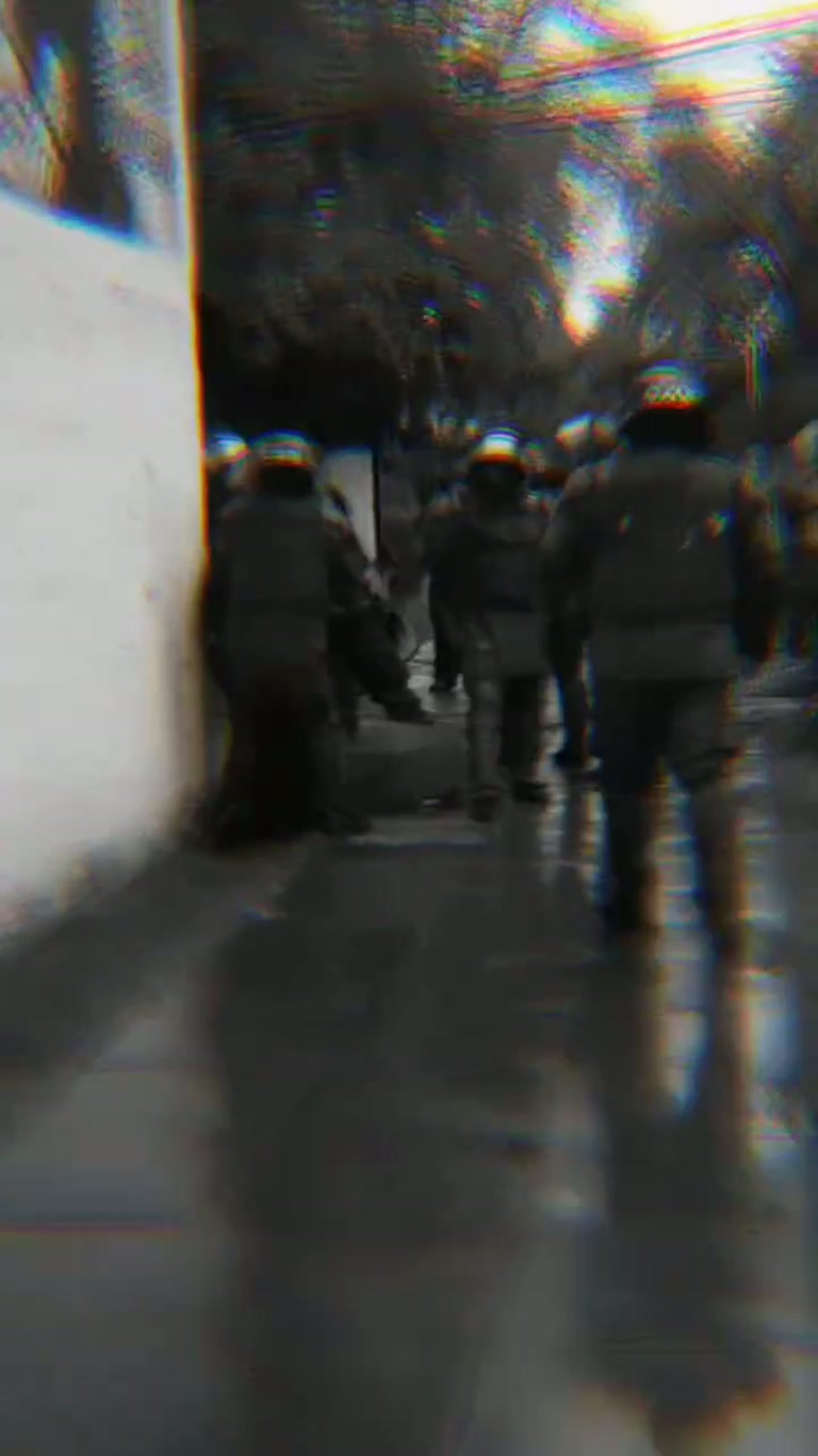 Chile March: One Man Stood Still as Police Swept Past Him