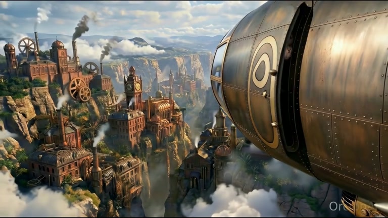 Steampunk Sky Journey: AI Rebuilds a Flight Above the Clouds
