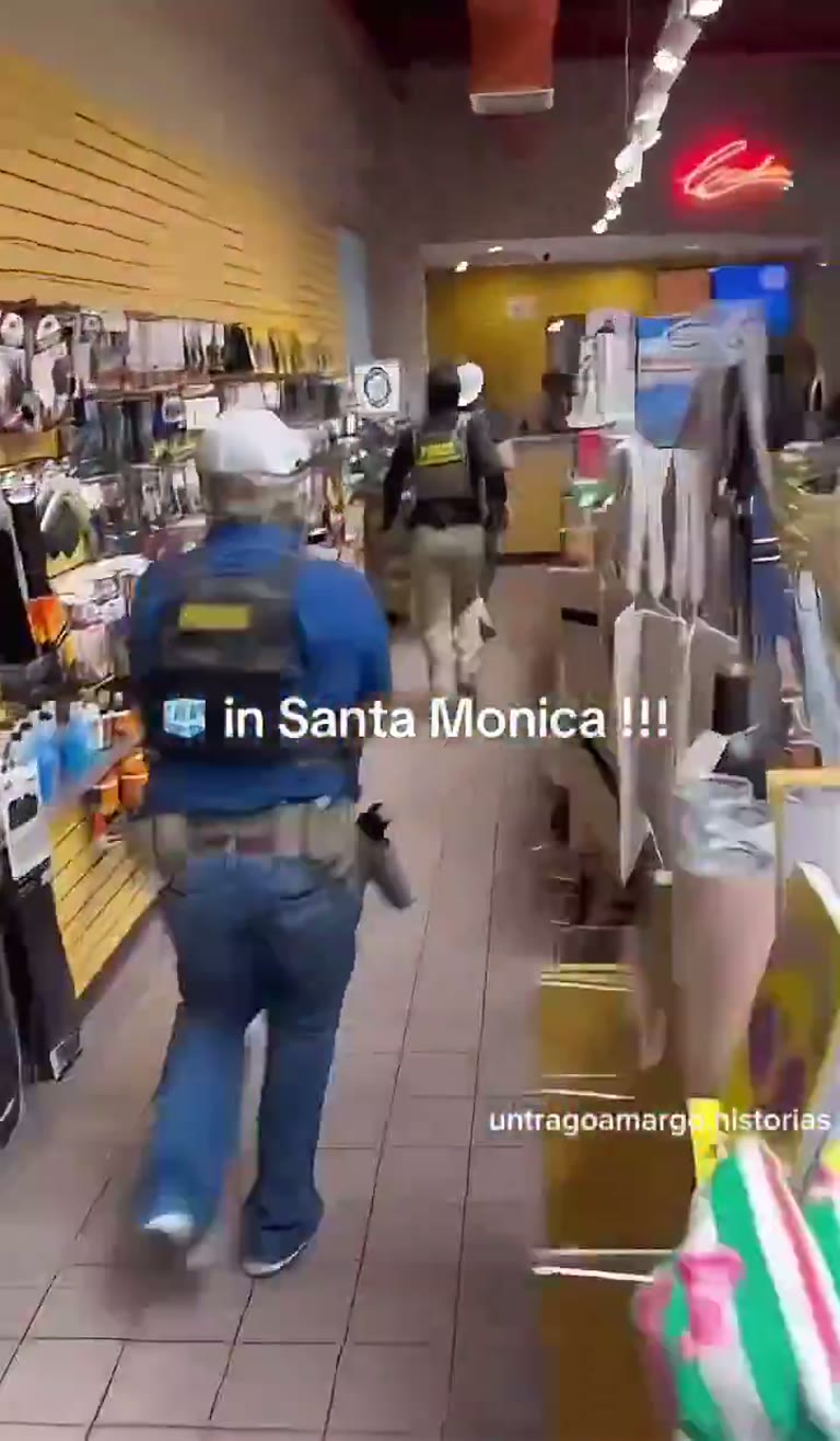 Masked Officers Walk Into Santa Monica Store, Scene Divides Viewers