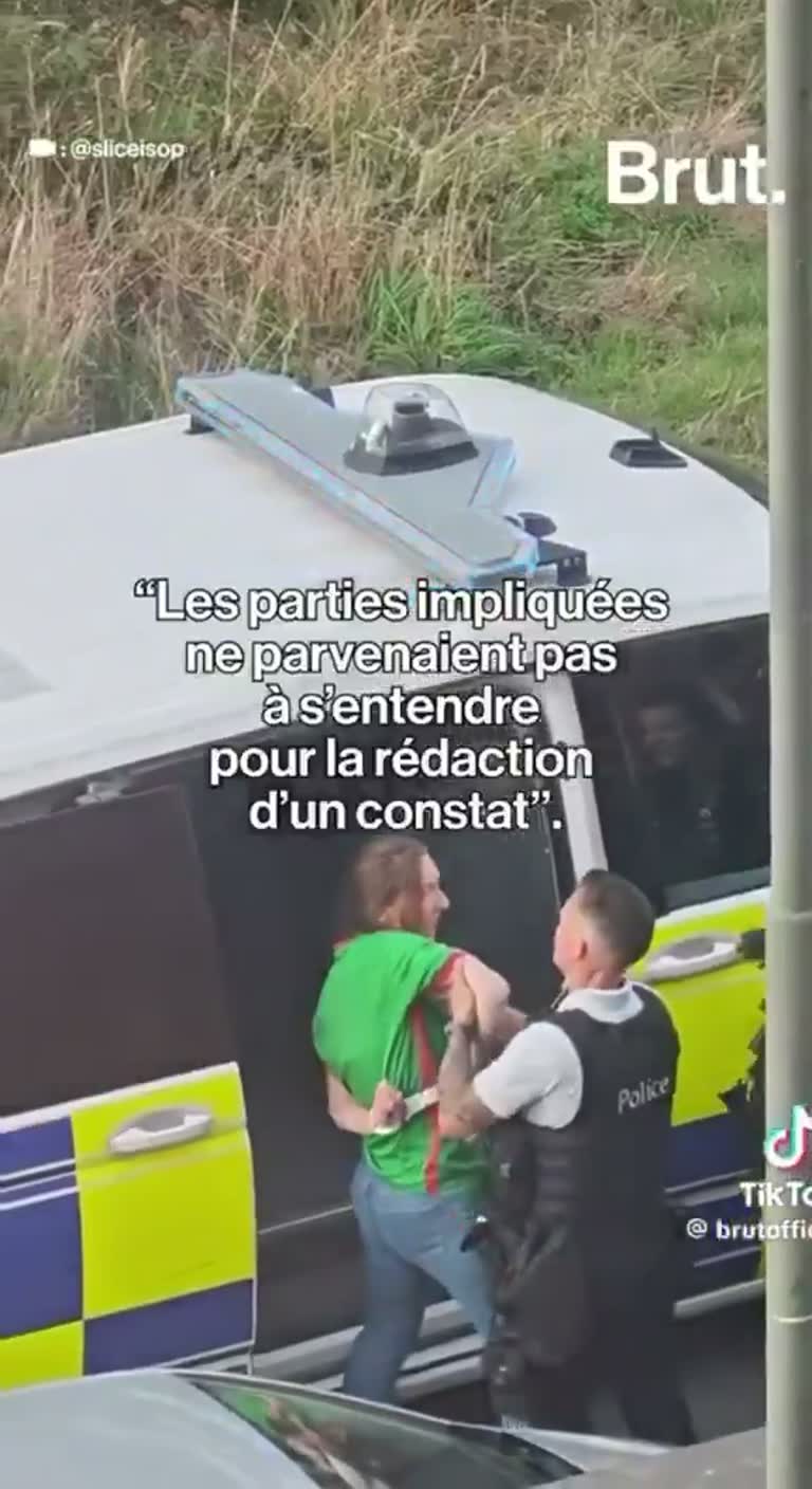 Belgium Police Van Clip After Road Accident Fuels Riot Claim