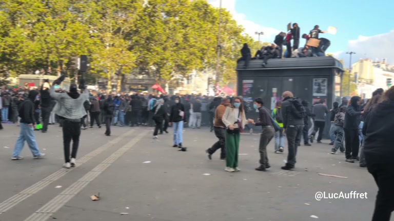 Smoke and Running Crowds Fill a French Street in New Video