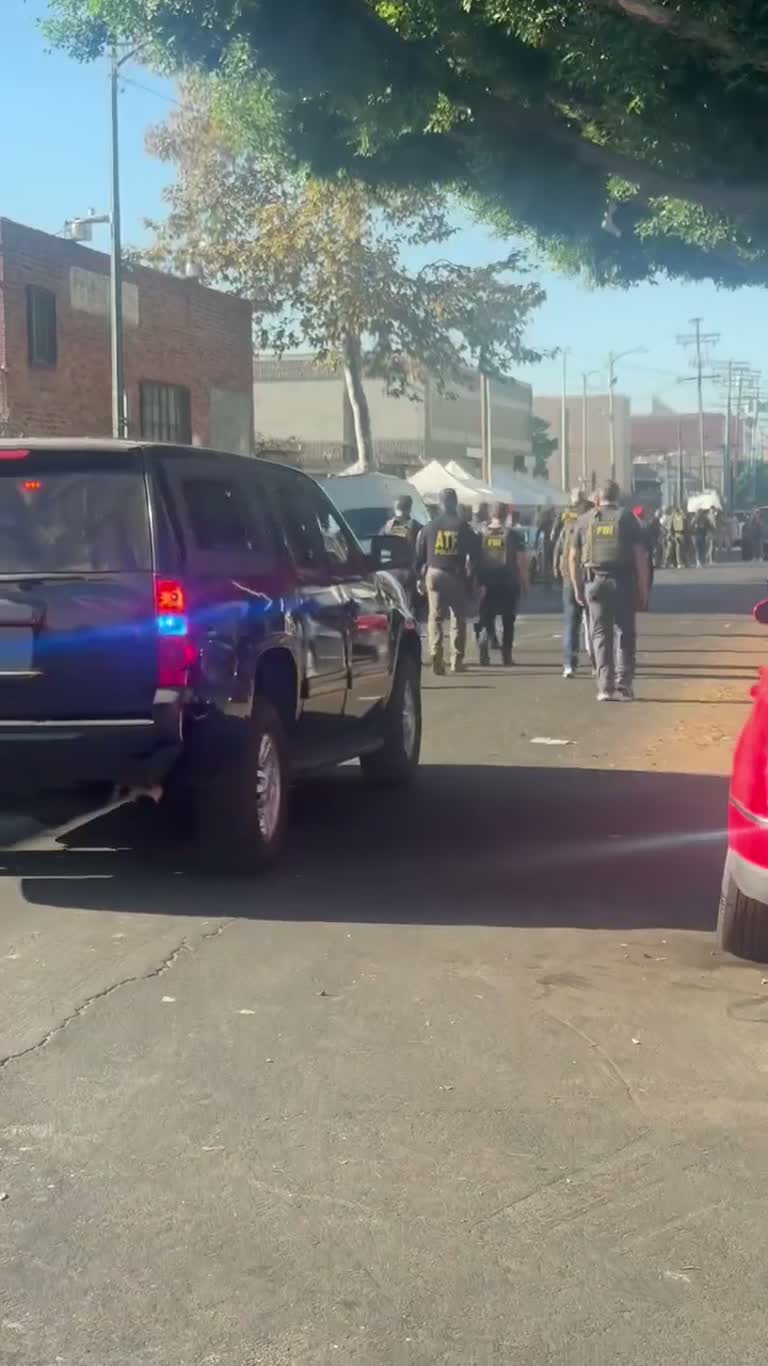 Federal Agents Sweep Skid Row Streets as Arrests Top 25