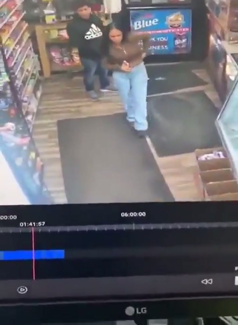 Surveillance Footage Shows a Quiet Store Line Turning Chaotic