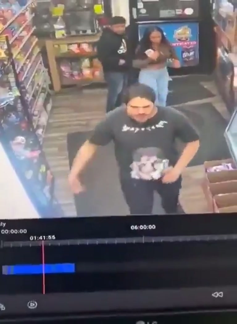 Surveillance Footage Shows a Quiet Store Line Turning Chaotic