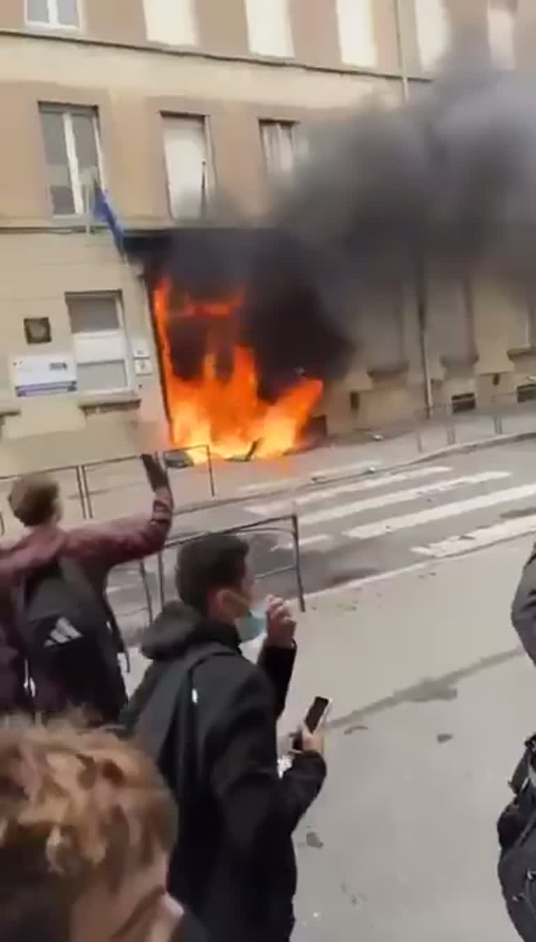 Students Watch Their School Door Vanish Behind a Wall of Flame