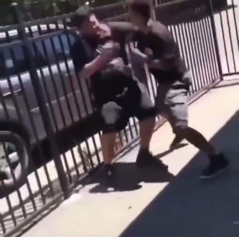 Beside a Black Fence, a Split-Second Choice Flips the Entire Fight