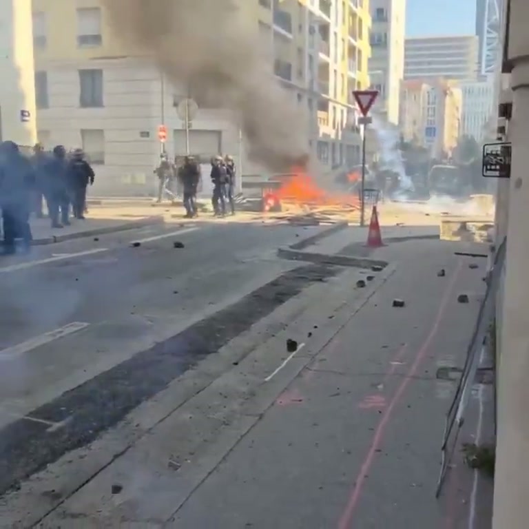 Smoke and Fire on a Lyon Street, and a Message for Mélenchon