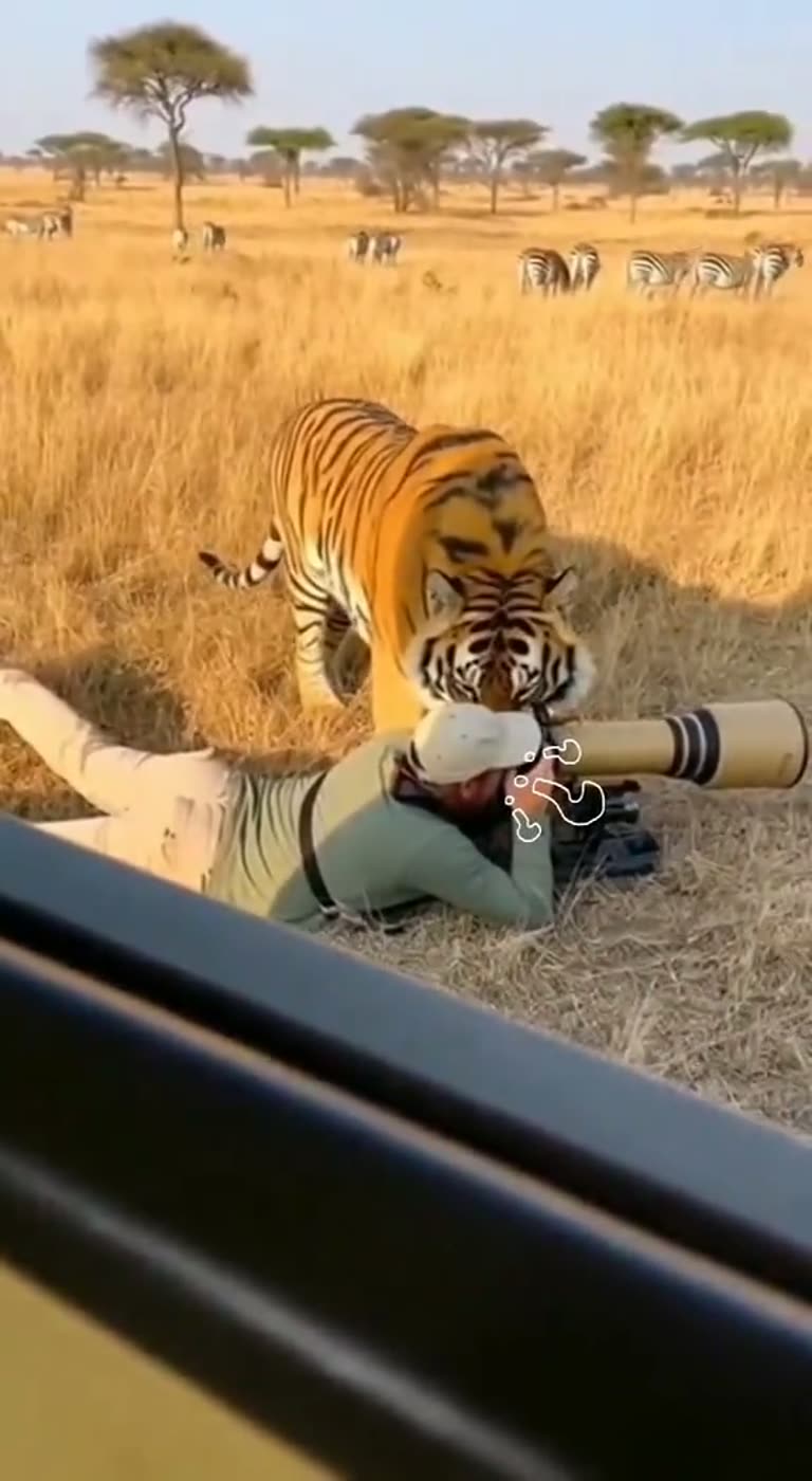 Tiger Sneaks Up and Slaps Photographer in Wild Safari Encounter