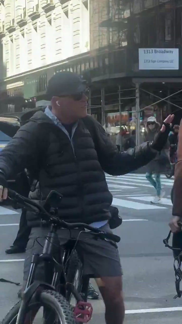 Helmet Clash in Busy NYC Street Caught on Video