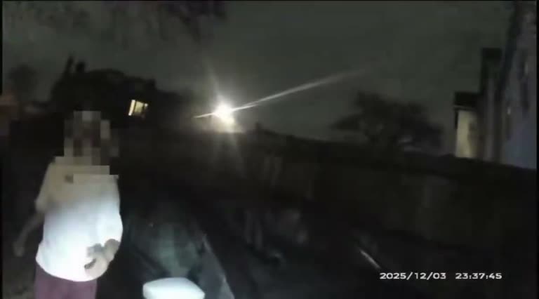 Nighttime bodycam footage shows chaotic scene after violent encounter