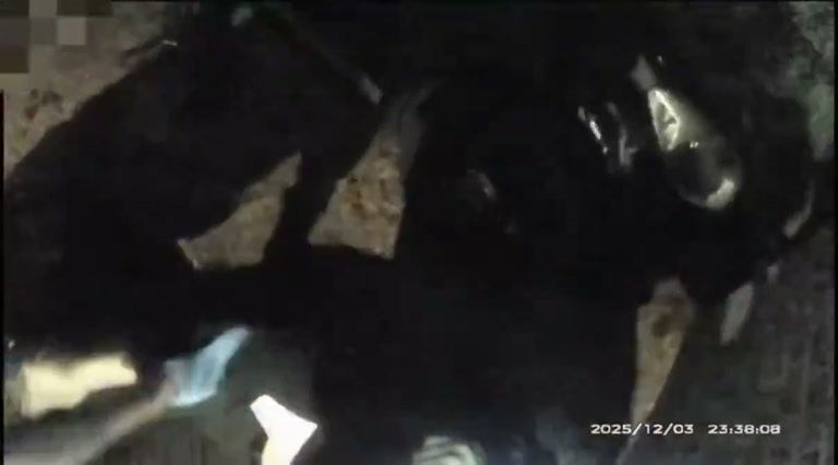 Nighttime bodycam footage shows chaotic scene after violent encounter