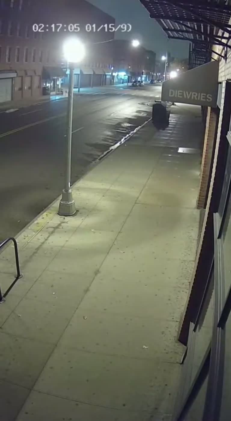 Manhattan CCTV captures shadow and vanishing man at 2 AM