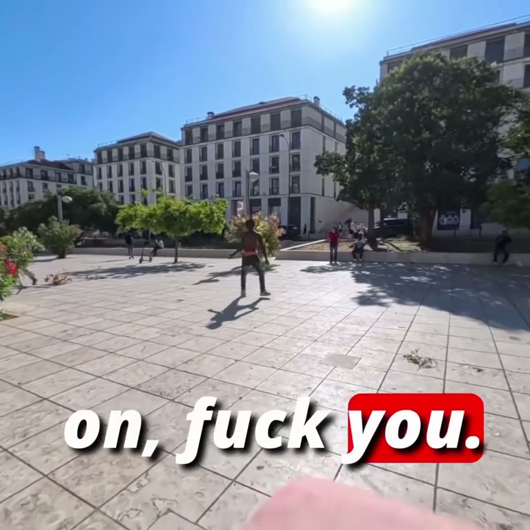 Tense square standoff as man armed with stone is told to leave