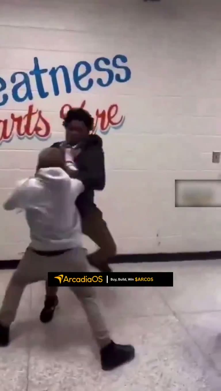 School corridor scuffle caught on camera ends in a knockout