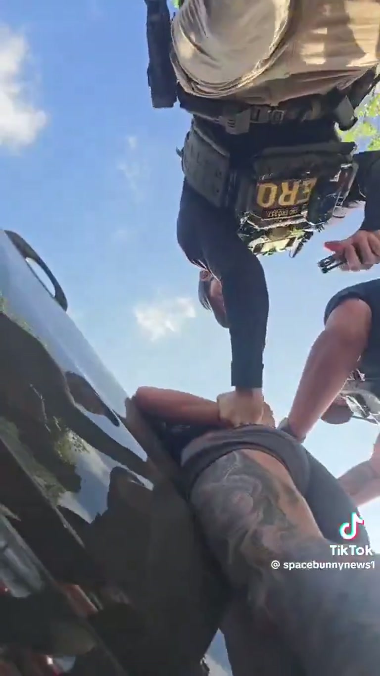 Moment a Woman Is Arrested During an Immigration Enforcement Incident