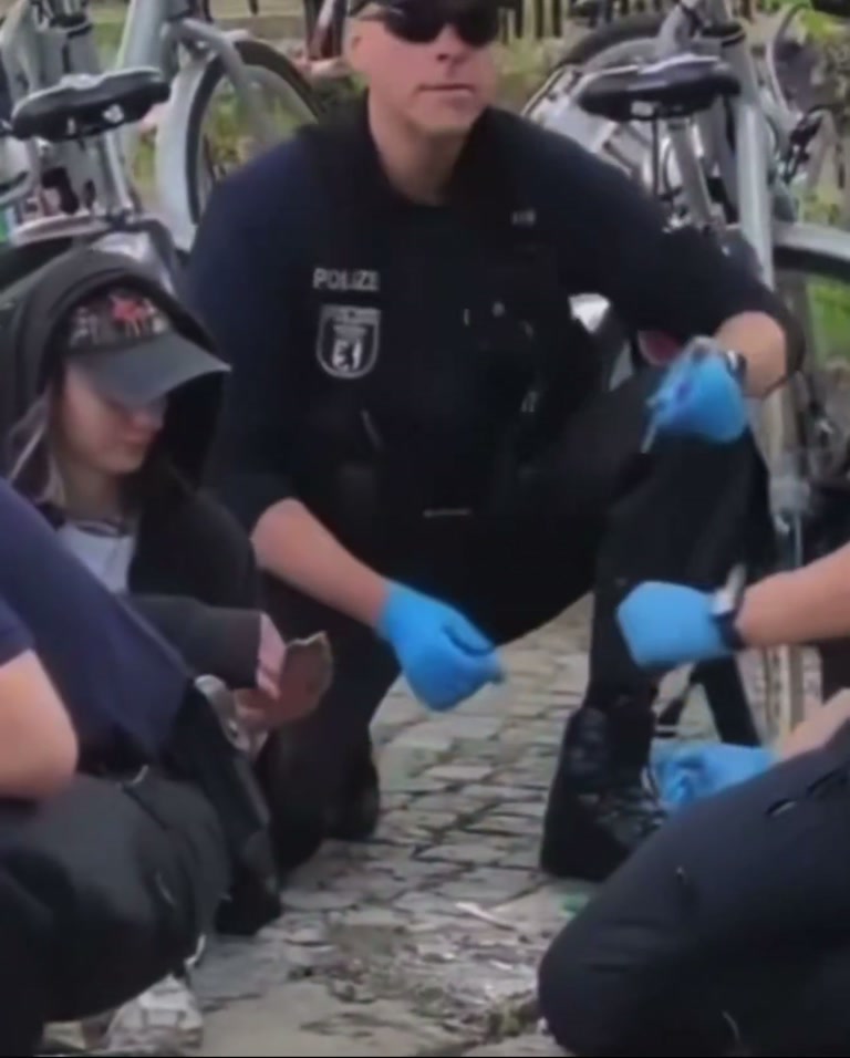 Climate Protesters Glue Hands To Cobblestone Street As Officers Respond