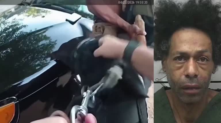 Tense Moment Multiple Officers Struggle With Shirtless Man