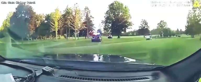 Dramatic Ohio police chase ends in chaos on a crowded golf course