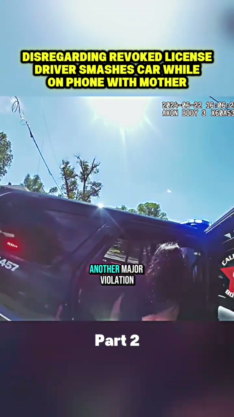 Driver on phone to mother smashes car with revoked licence