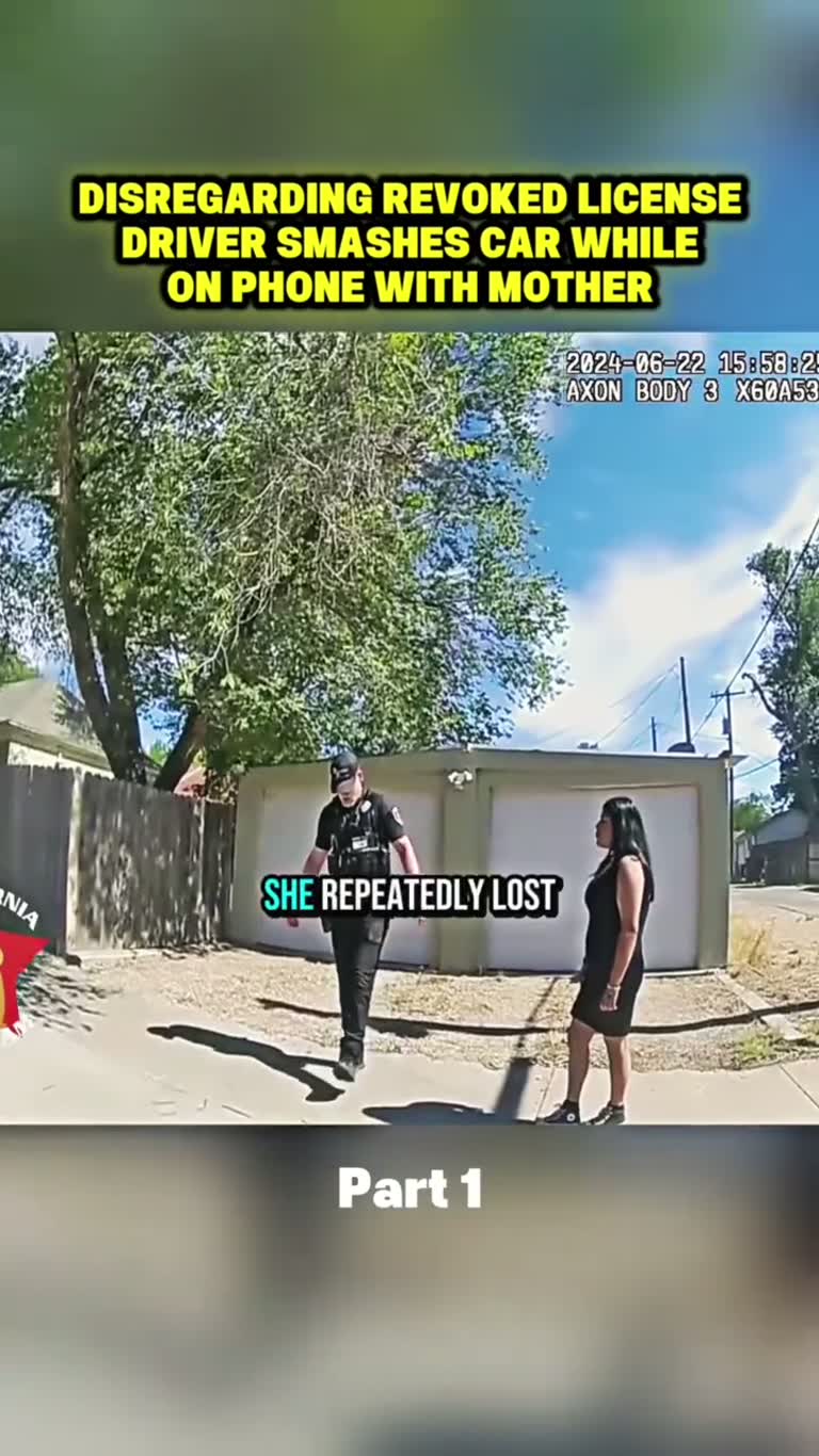 Disregarding Revoked License Driver Smashes Car While On Phone With Mother
