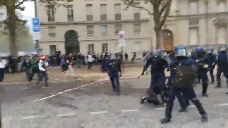 Chaos on Place Vauban as French police charge protesters